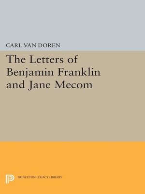 cover image of Letters of Benjamin Franklin and Jane Mecom